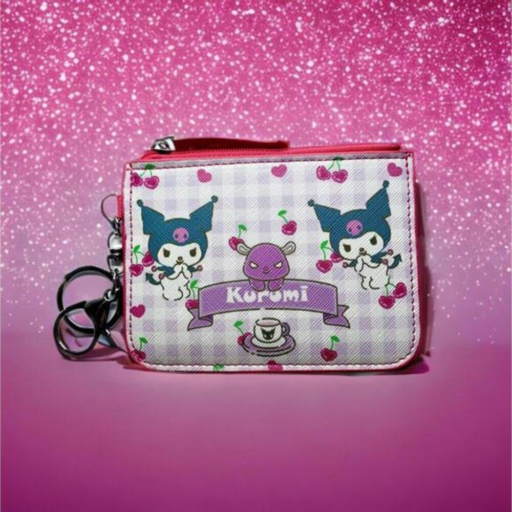 Sanrio Kuromi Plaid Cherry Card Holder Coin Purse Wallet